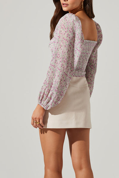 Plisse Print Blouse