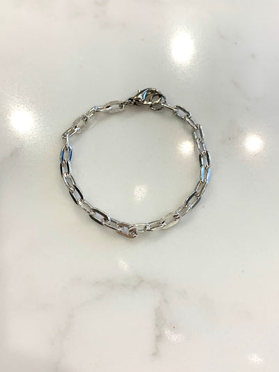 Thin Links Chain Bracelet Silver