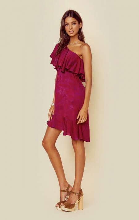 Vacay Ruffle Dress Tropicana Punch / S