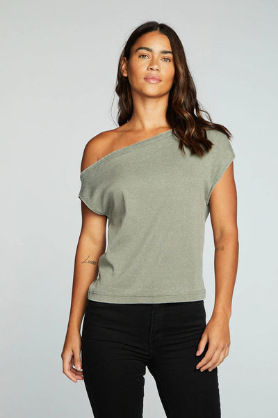 Rib Off The Shoulder Tee