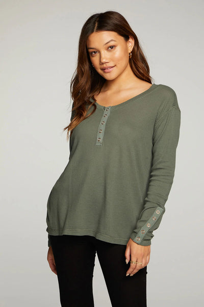 Waffle Snap Henley