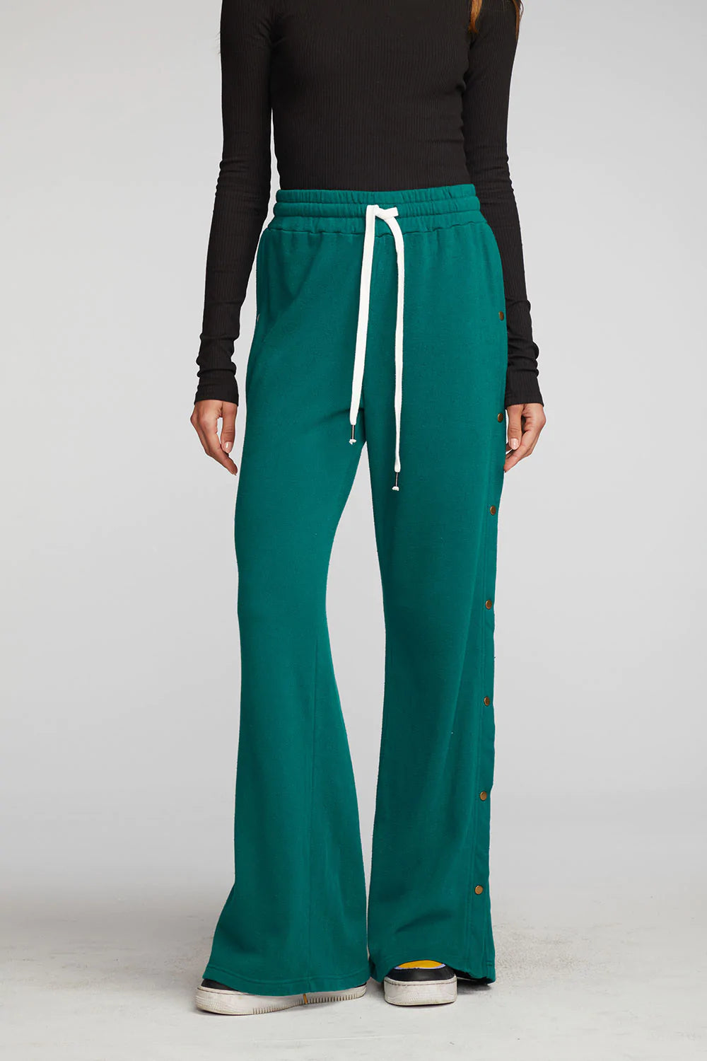 Wide Leg Button Sweat Pant