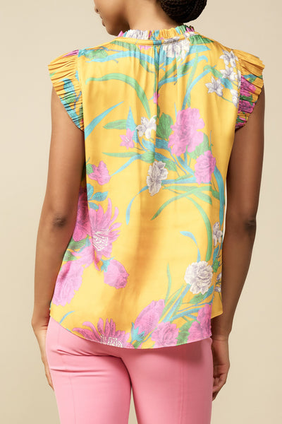 Floral Ruffle Sleeve Top