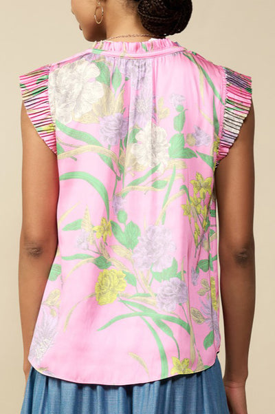 Floral Ruffle Sleeve Top