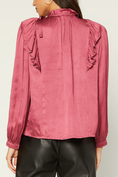 Button Ruffle Blouse