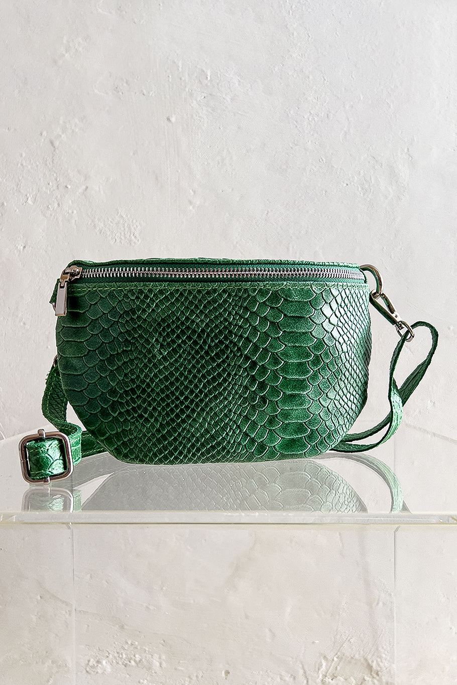 Embossed Leather Sling Bag