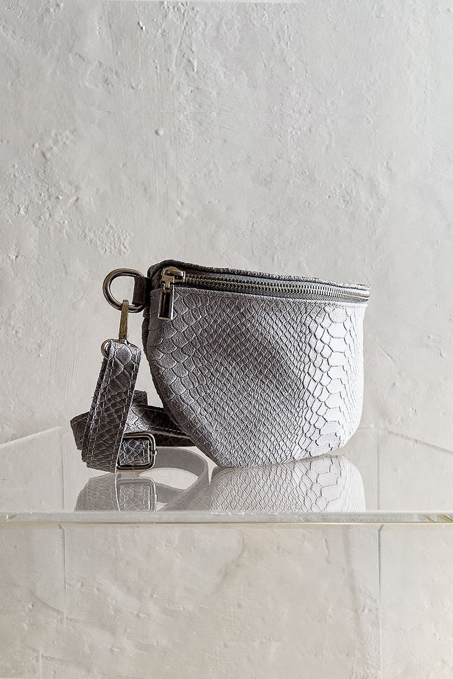 Embossed Leather Sling Bag