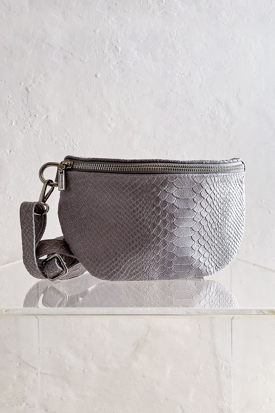 Embossed Leather Sling Bag