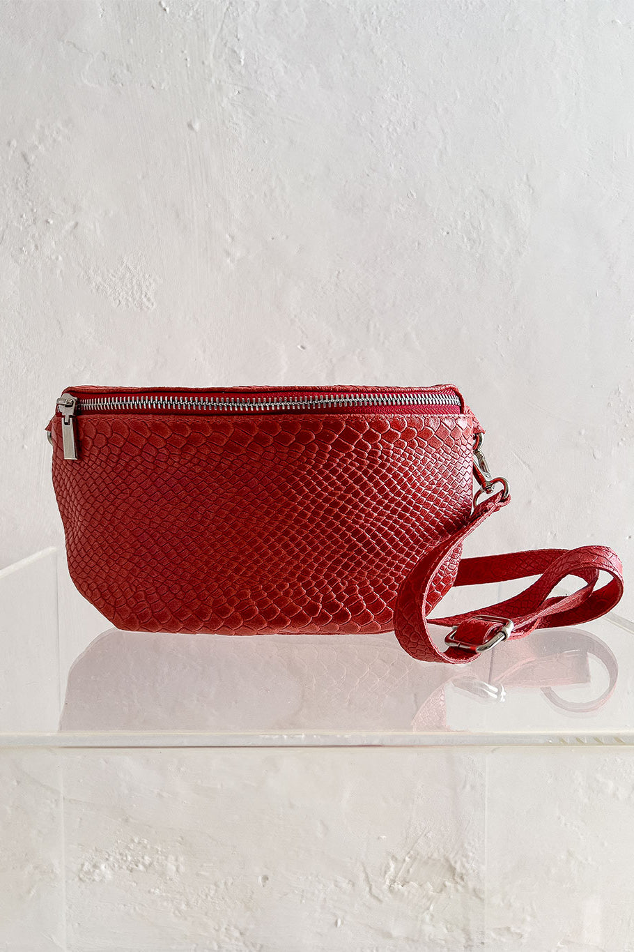 Embossed Leather Sling Bag