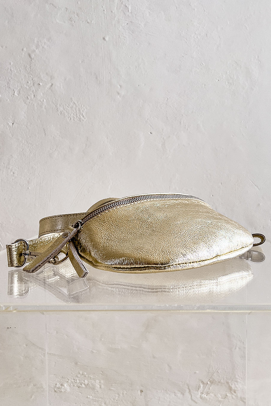 Metallic Leather Sling  Bag