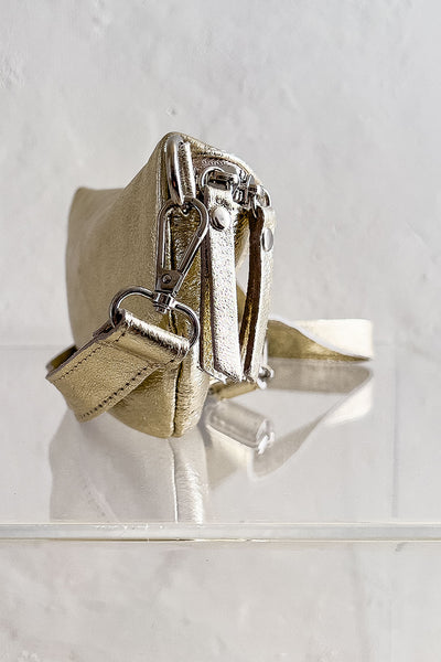 Metallic Leather Sling  Bag