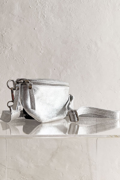 Metallic Leather Sling  Bag