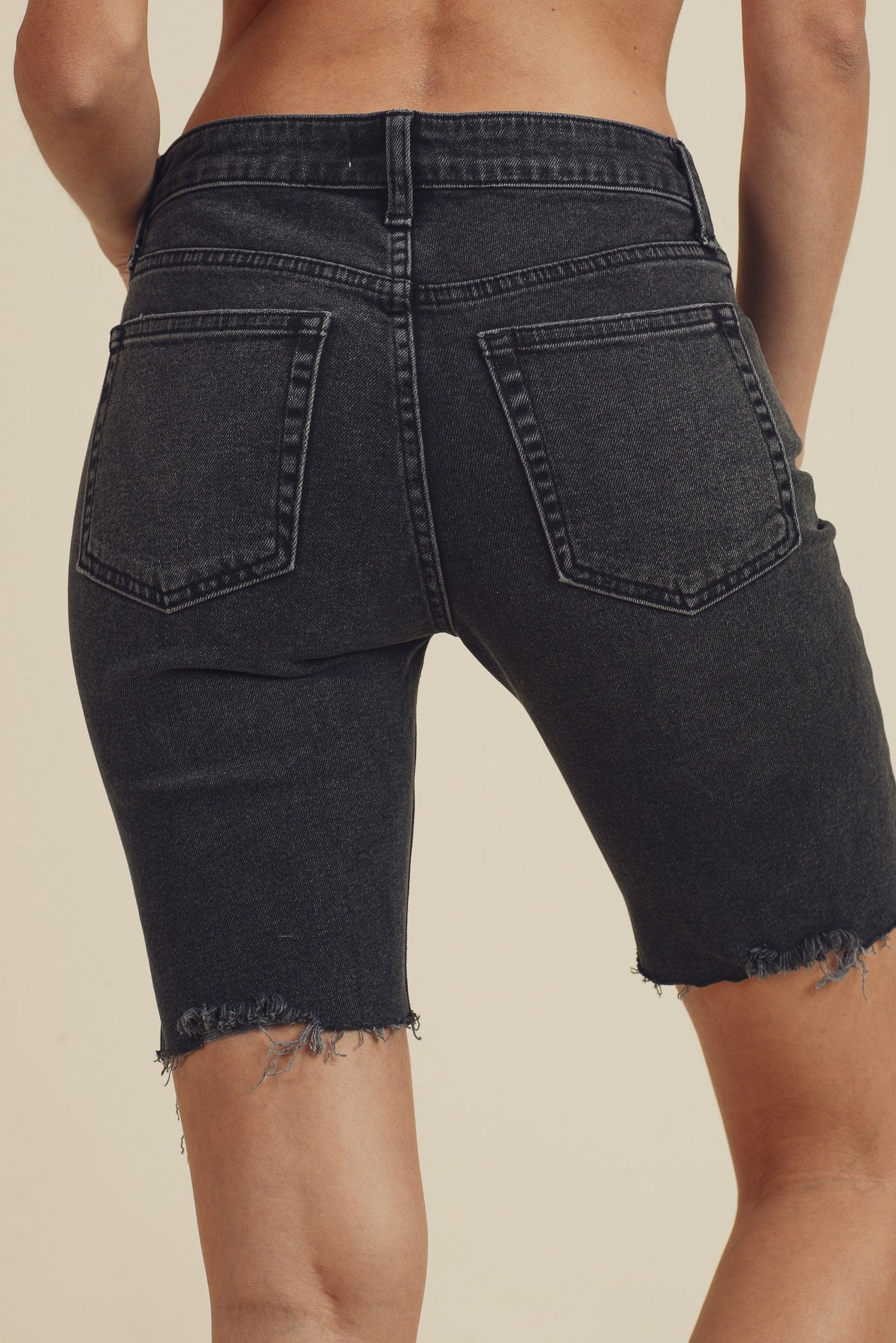 Distressed Biker Short