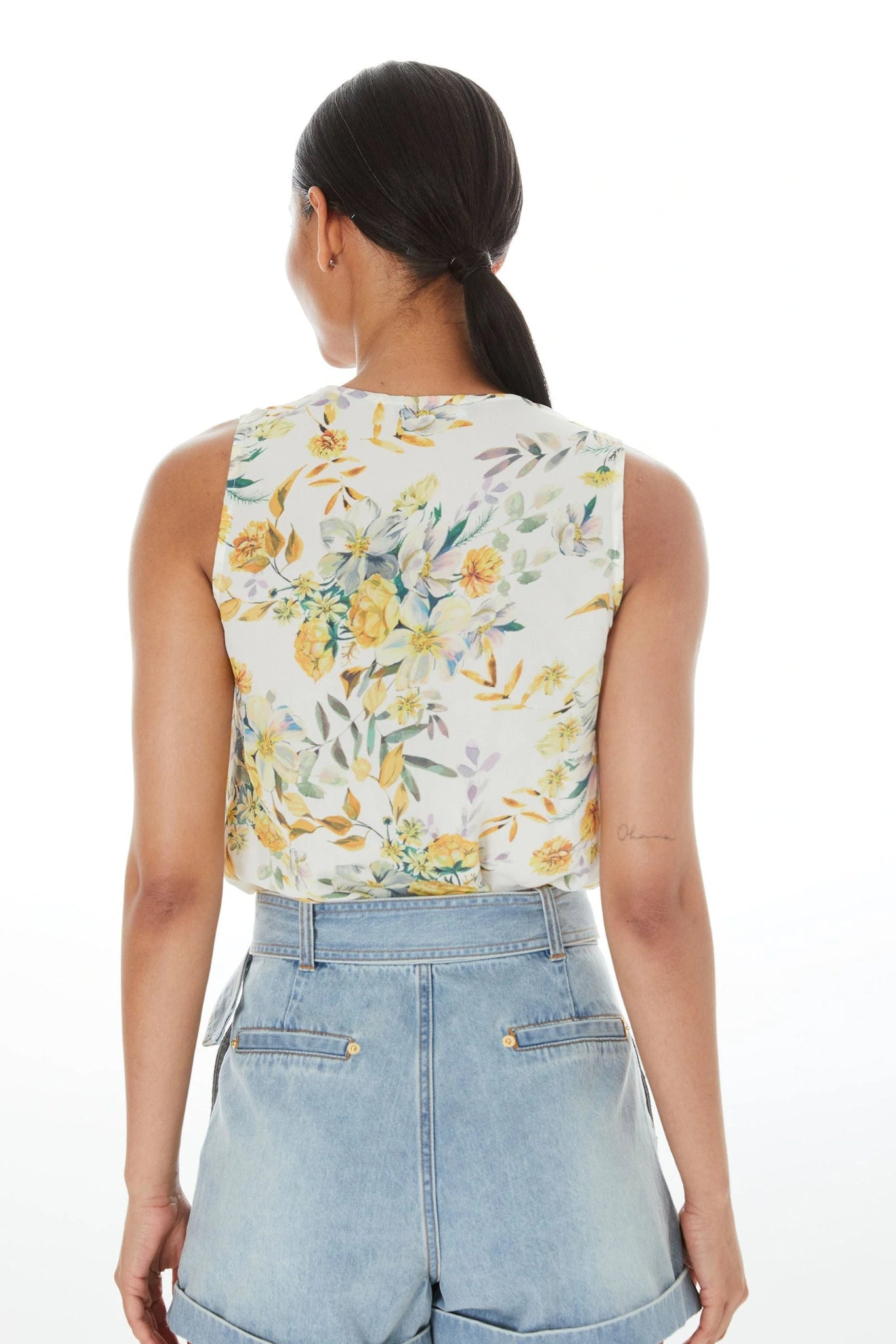 Aida Print V neck Top
