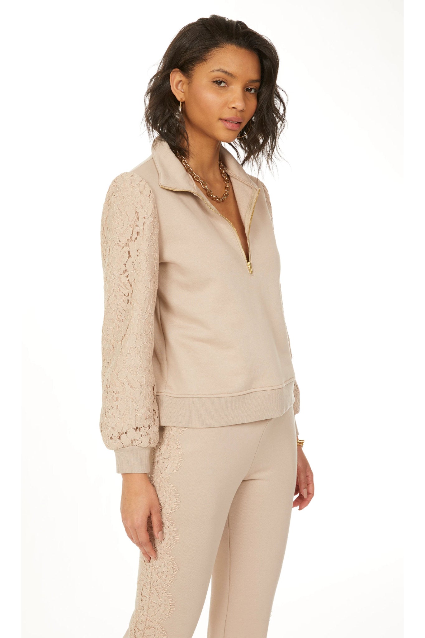 Haven Lace Sleeve Sweatshirt