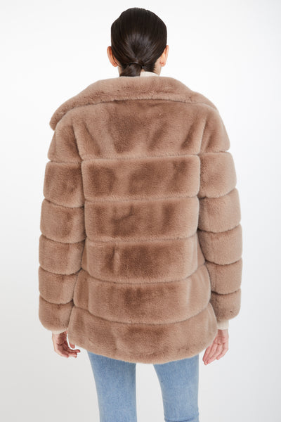 Odile Faux Fur Long Panel Coat