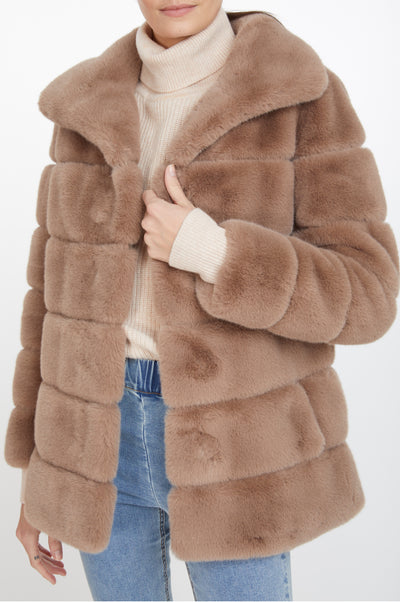 Odile Faux Fur Long Panel Coat
