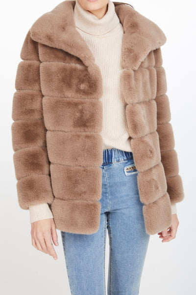 Odile Faux Fur Long Panel Coat
