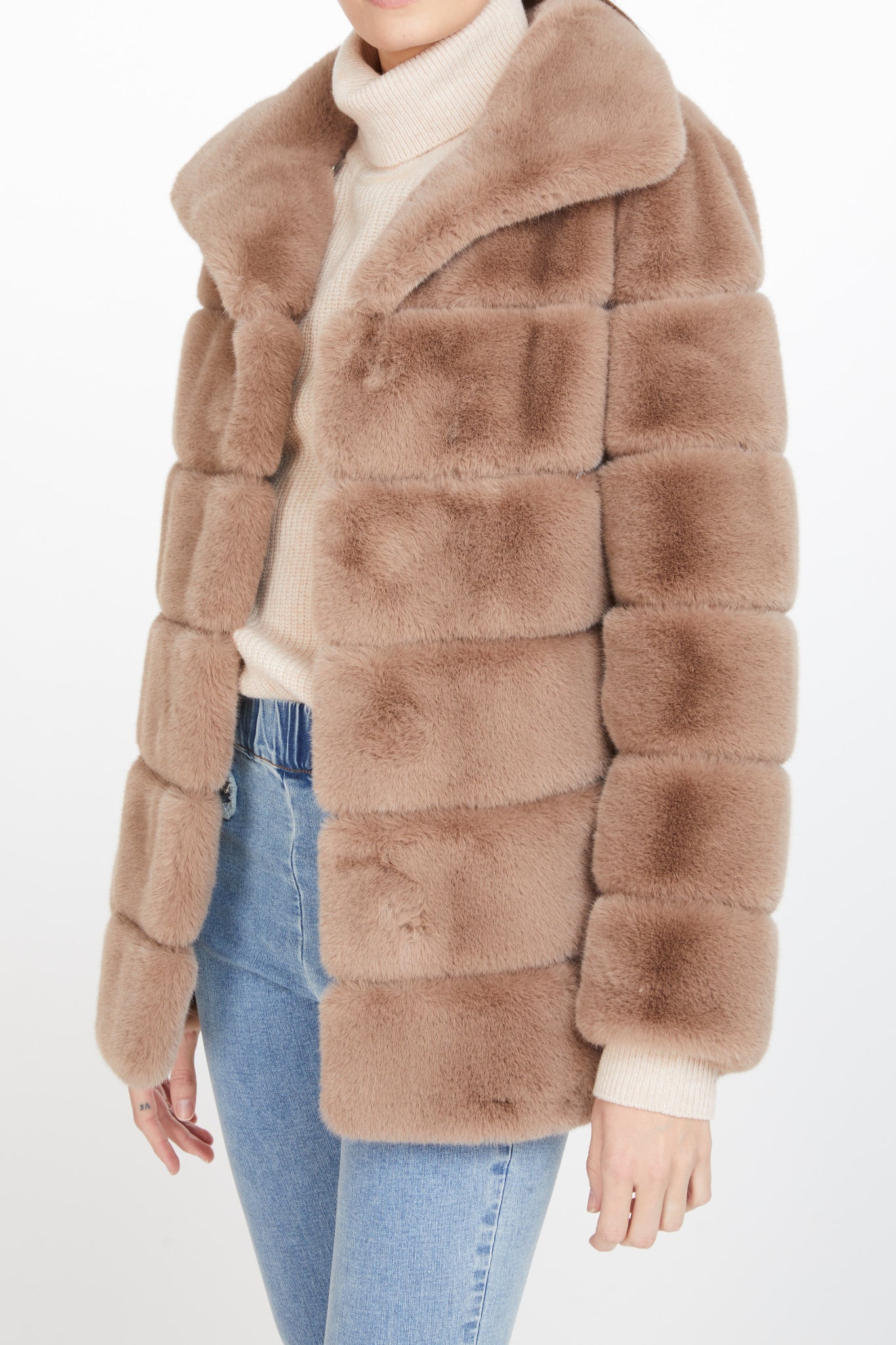 Odile Faux Fur Long Panel Coat