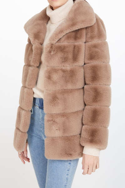 Odile Faux Fur Long Panel Coat