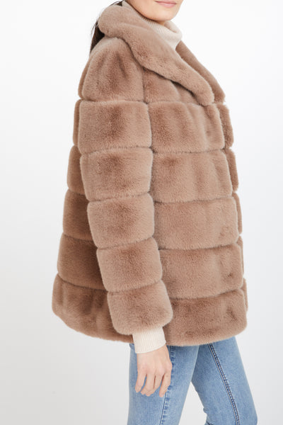 Odile Faux Fur Long Panel Coat