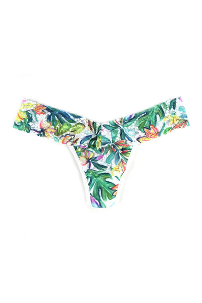 Low Rise Lace Print Thong