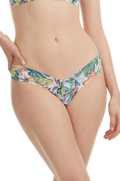 Low Rise Lace Print Thong