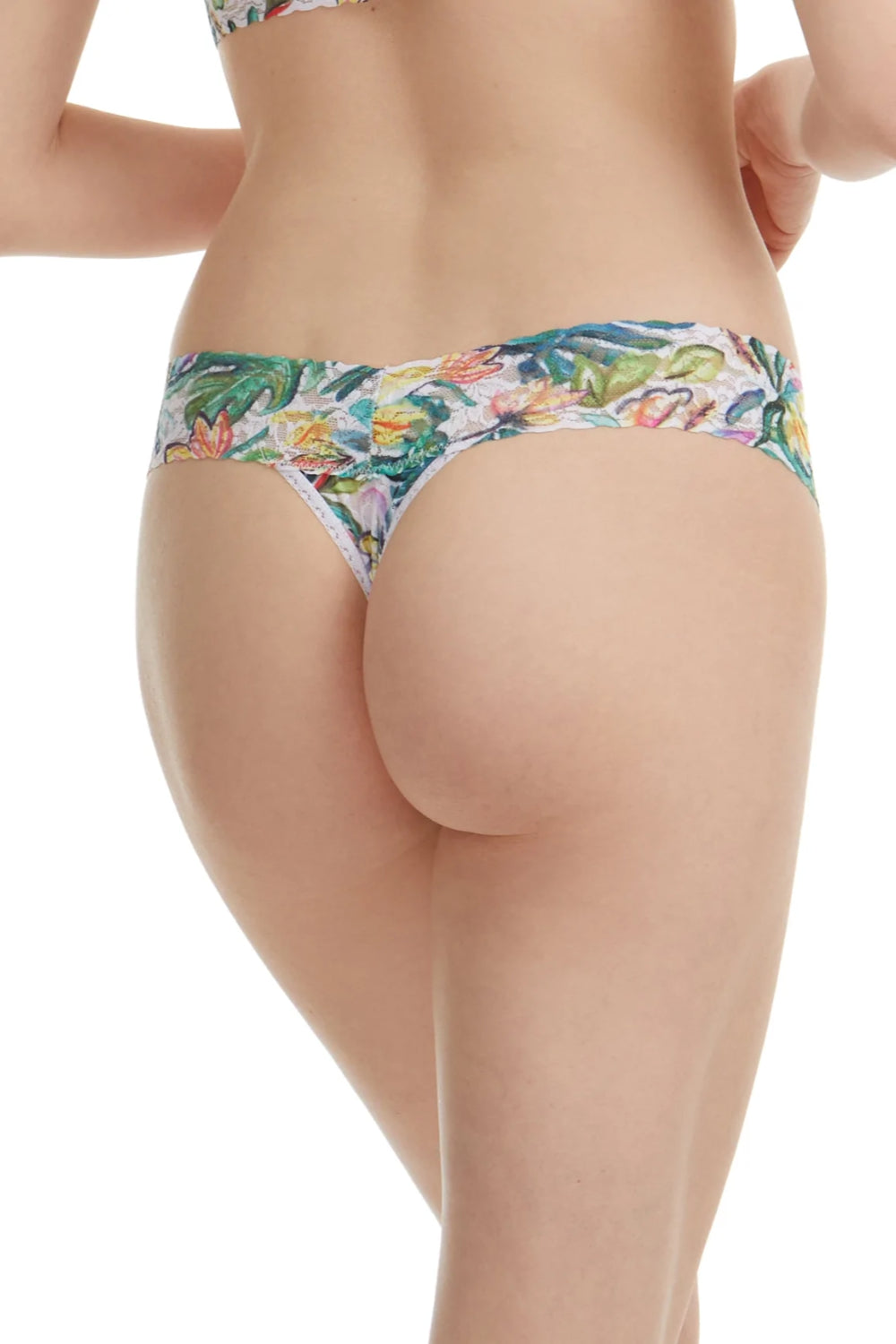 Low Rise Lace Print Thong