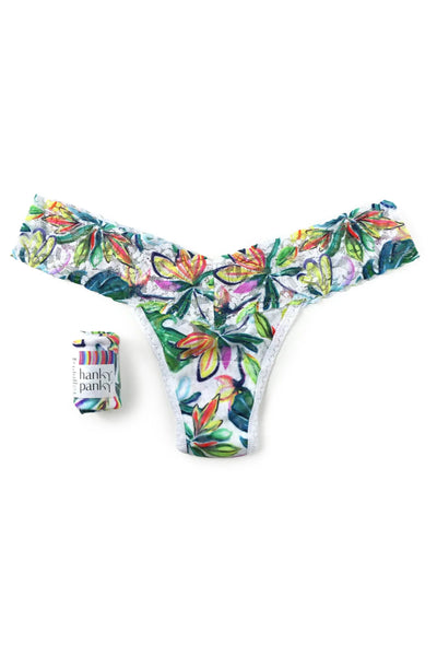 Low Rise Lace Print Thong
