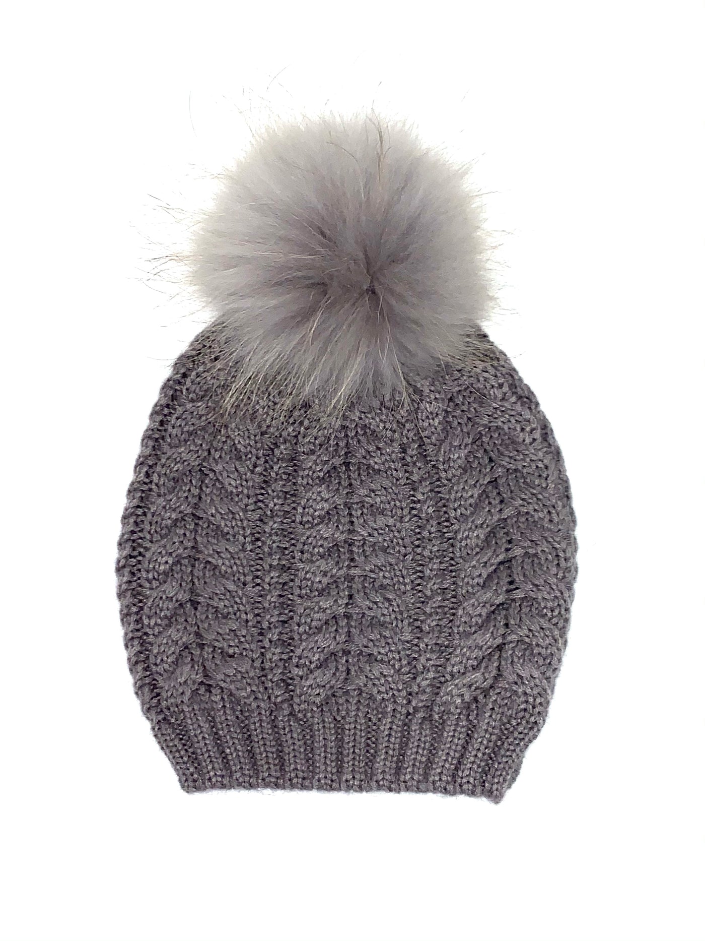 Pom Pom Cable Hat