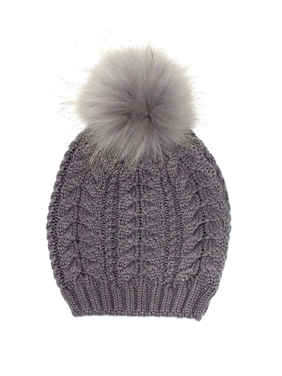 Pom Pom Cable Hat