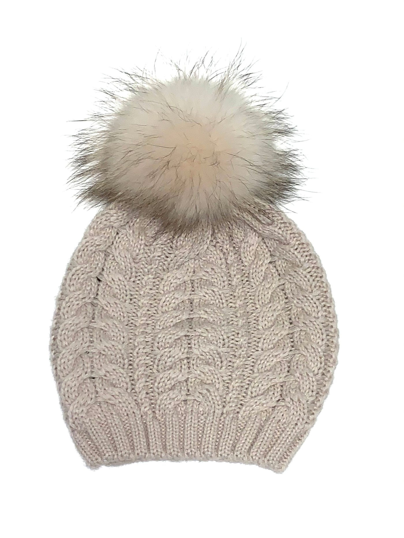 Pom Pom Cable Hat