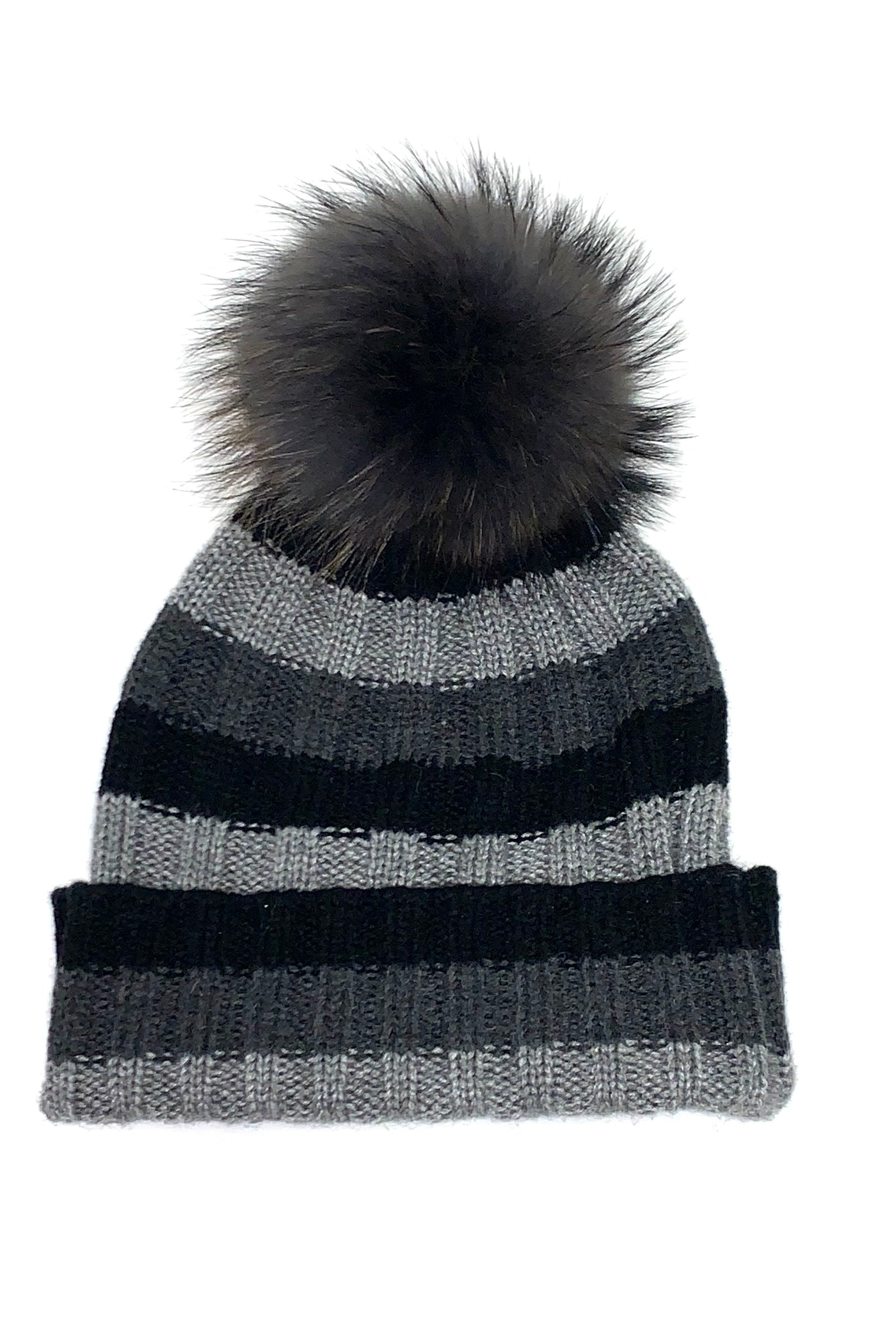 Pom Pom Cable Hat