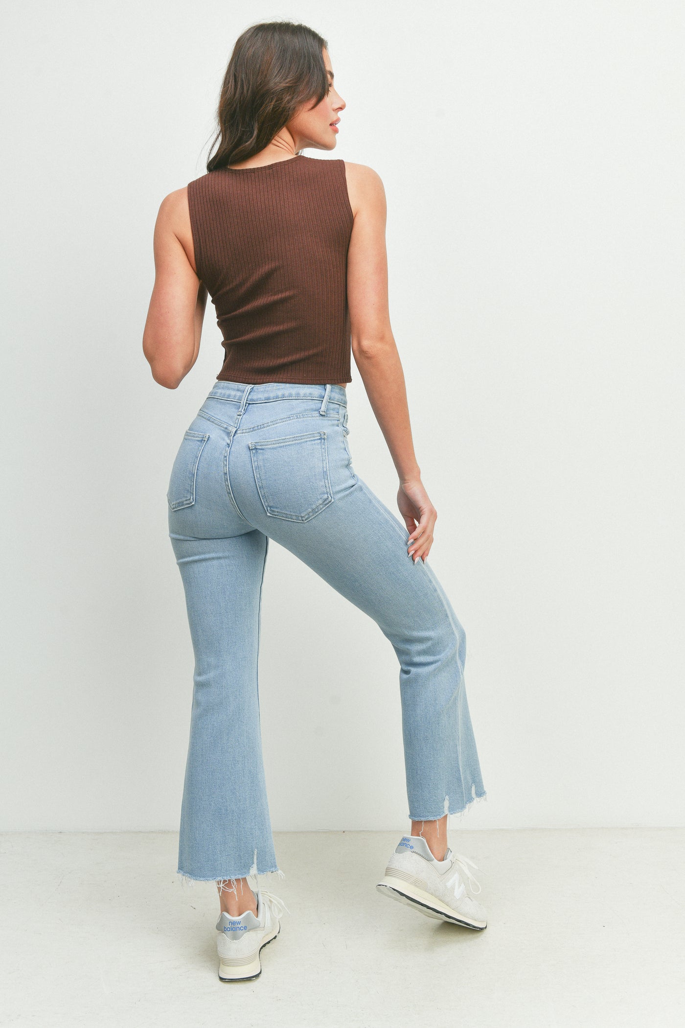 Crop Flare with Destructed Hem