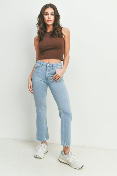 Crop Flare with Destructed Hem