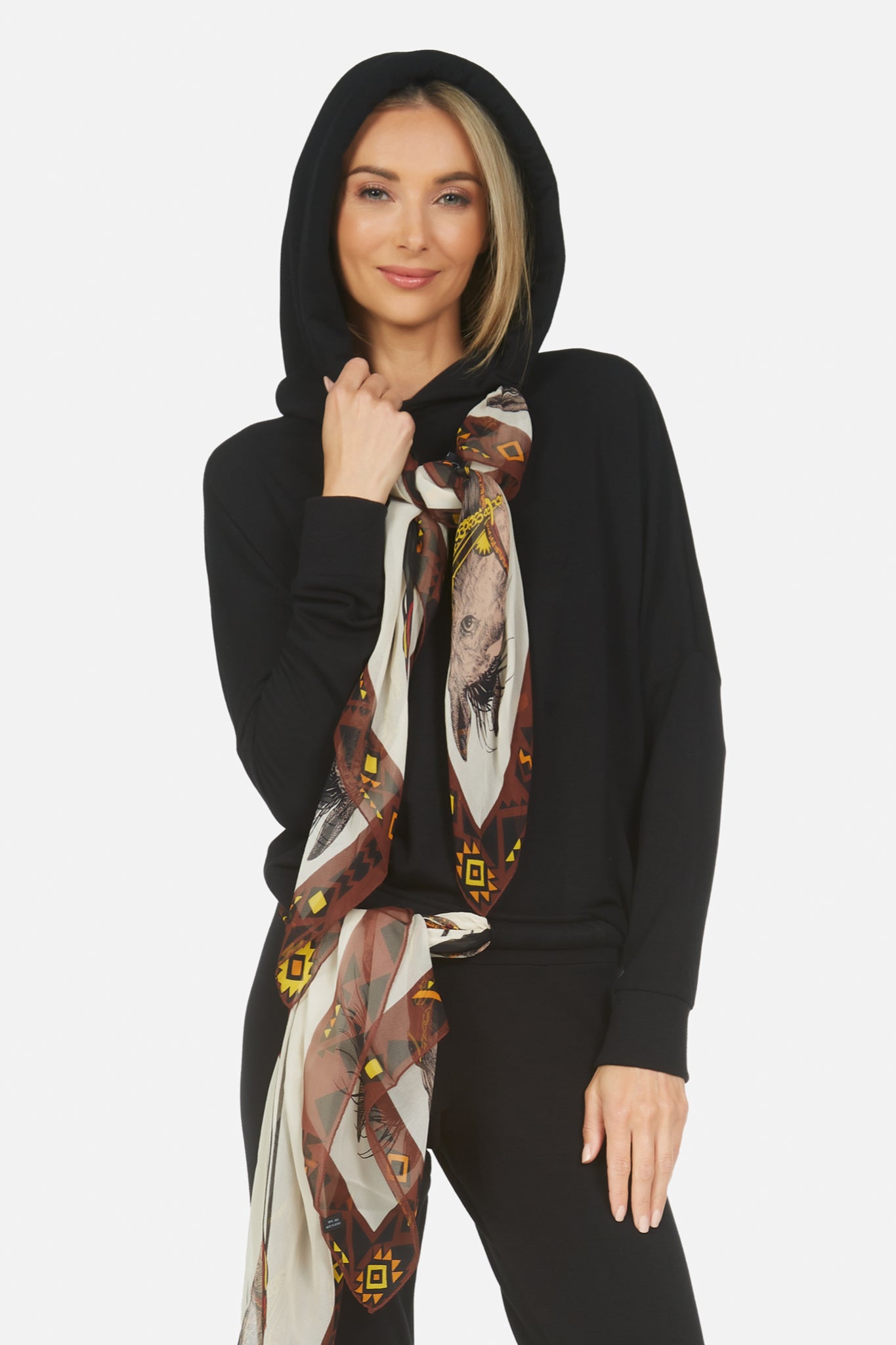 Belinda Horse Scarf Hoodie