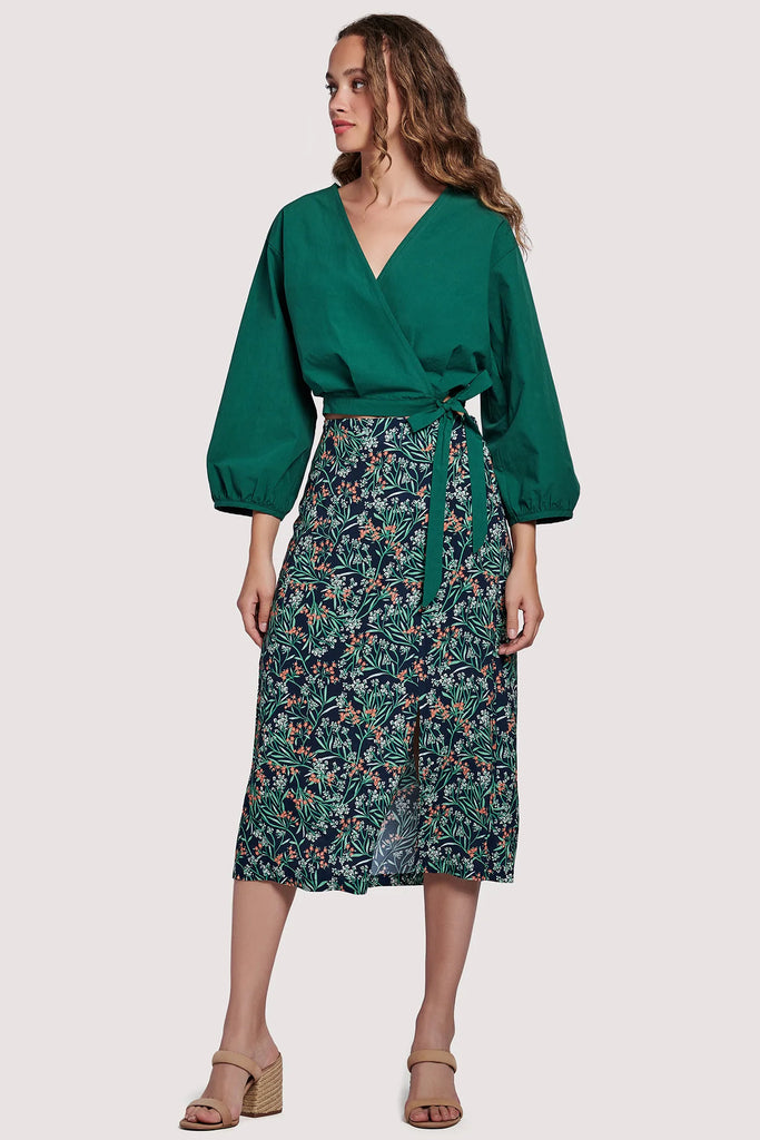 Garden wrap midi best sale skirt