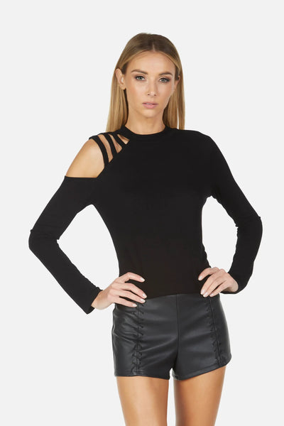 Granada Cut Shoulder Rib Top