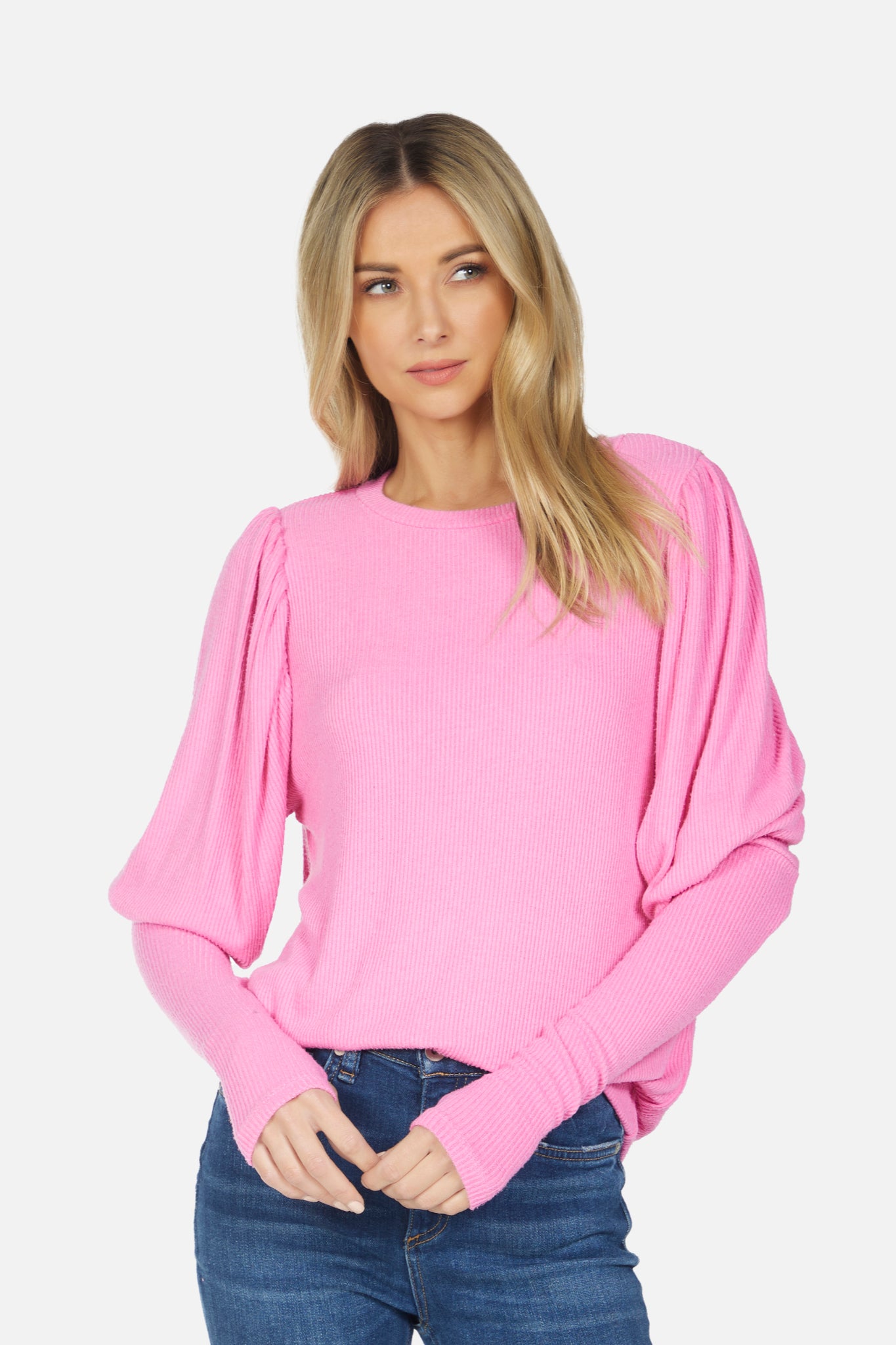 Olaf Puff Sleeve Rib Top