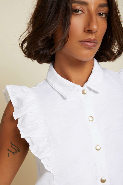 Archer Ruffle Button Top