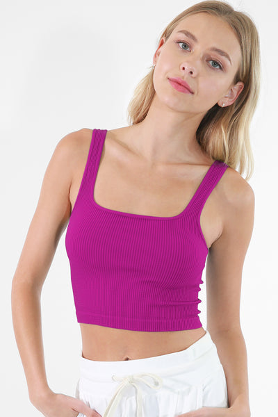 Rib Square Neck Tank