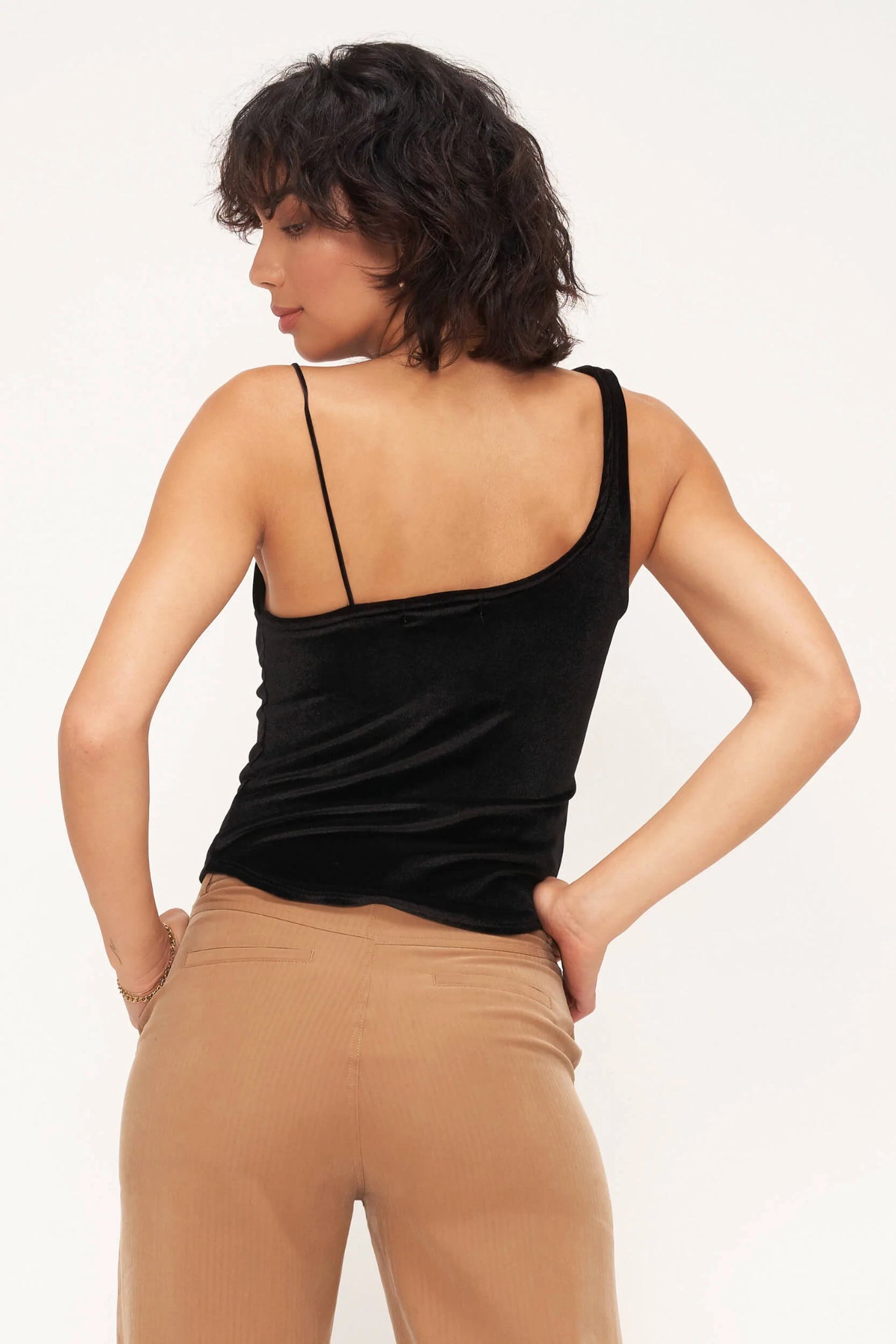 Uptown Asymmetric Velvet Tank