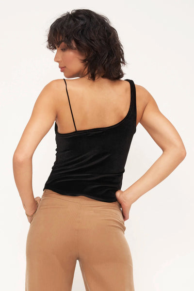 Uptown Asymmetric Velvet Tank