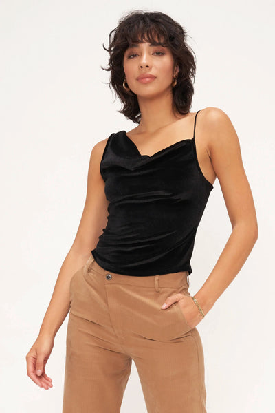 Uptown Asymmetric Velvet Tank