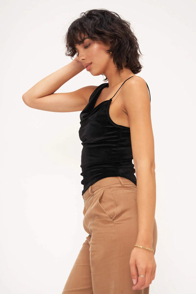 Uptown Asymmetric Velvet Tank