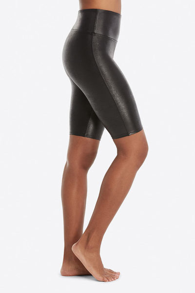 Faux Leather Bike Short