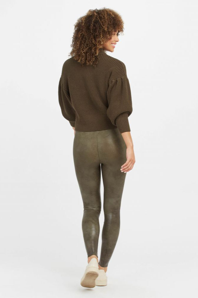 Green Faux Suede Leggings Zara Faux Leather Croc Shine Legging