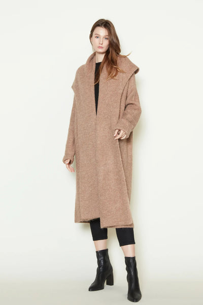 Wide Shawl Collar Long Cardigan