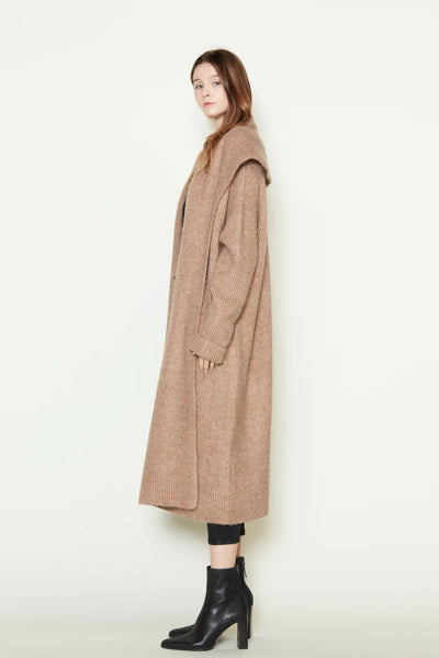 Wide Shawl Collar Long Cardigan