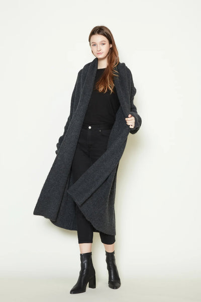 Wide Shawl Collar Long Cardigan